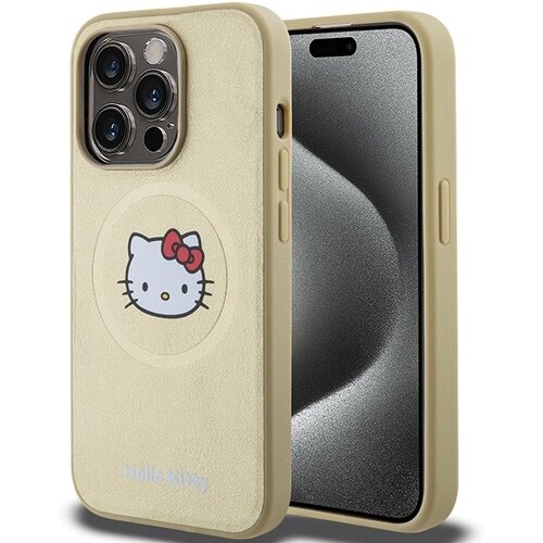 Hello Kitty OVITEK USNJEN KITTY HEAD ZA MAGSAFE ZA IPHONE 14 PRO ZLAT, (21898298) Cene