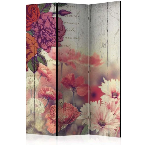  Paravan u 3 dijela - Vintage Flowers [Room Dividers] 135x172