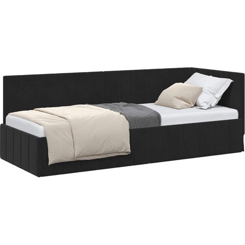  Kutni okvir kreveta s uzglavljem Crna 80 cm x 200 cm Bar&amp;scaron;un Slike