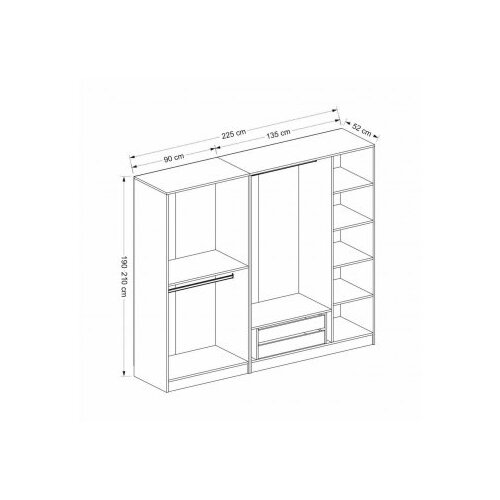 Hanah home Kale 6636 Ormar, 225x210x52cm, Bijeli Slike
