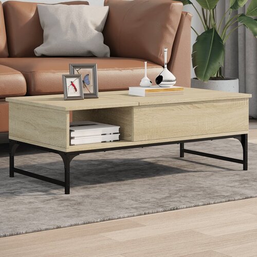 VidaXL Stolić za kavu boja hrasta sonome 100x50x35 cm od drva i metala Slike