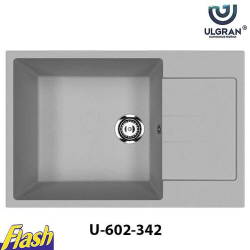 granitna sudopera usadna kvadratna - ulgran - U-602 342 - grafit Slike