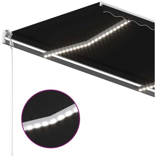  Automatska tenda sa senzorom za vjetar LED 450x300 cm antracit Slike