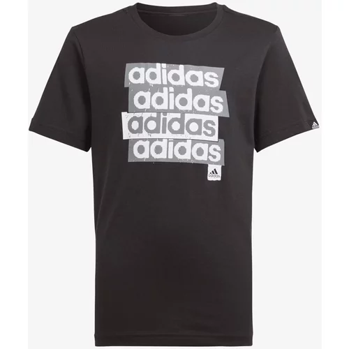 Adidas Otroška bombažna kratka majica črna barva