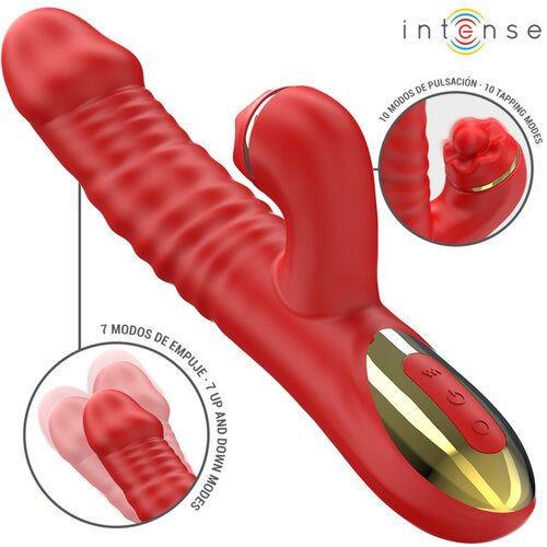 Intense Thalia Thrusting, Tapping Dual Vibrator Red Slike