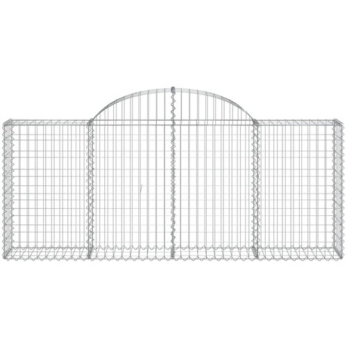  Lučne gabionske ko&amp;scaron;are 2 kom 200x30x80/100 cm pocinčano željezo Slike