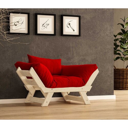 Hanah home Vrtna sofa sa jednim sedi&scaron;tem i jastukom, Natur-crvena Cijene