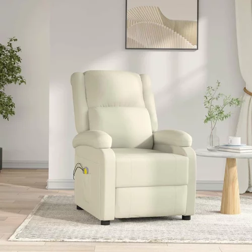 Električna masažna fotelja od umjetne kože bijela