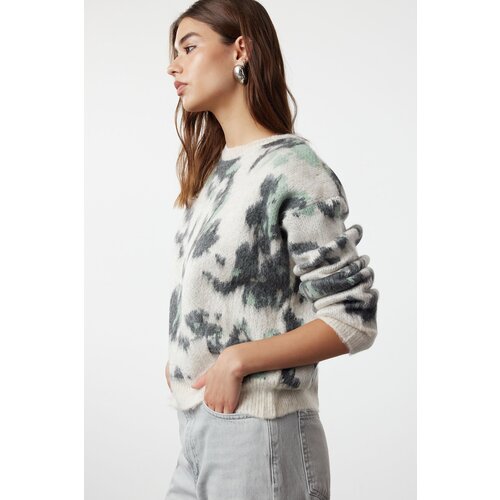Trendyol Stone Soft Textured Crew Neck Knitwear Sweater Slike