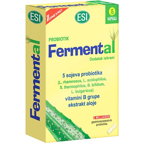 Esi probiotik sa živim mlečnim fermentima i vitaminima b grupe fermental 15 kapsula 104272.0 Cene