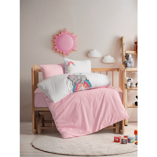 Lessentiel Maison Bela/rožnata bombažna otroška posteljnina za otroško posteljico z rjuho/4-delna 100x150 cm Lucky – Cene