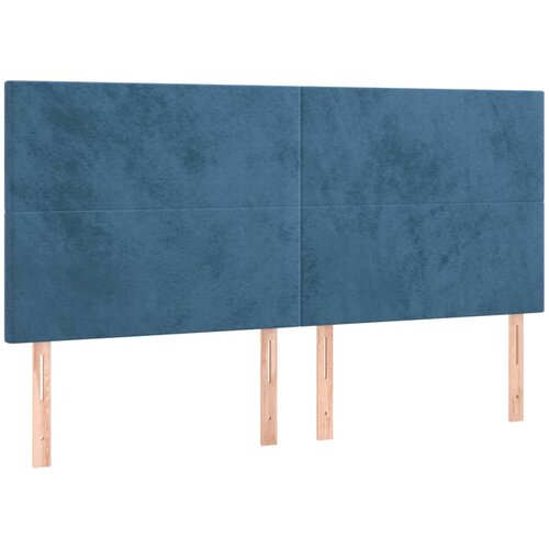 Maison Chic Posteljno vzglavje - Vzglavna omarica 4 kosa temno moder 90x5x78/88 cm žamet, (22076984) Slike