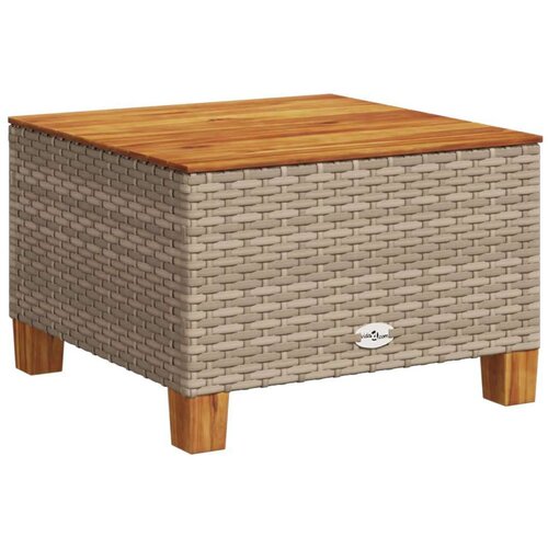 VidaXL Vrtni stol bež 55 x 55 x 36 cm od poliratana i bagremovog drva Slike