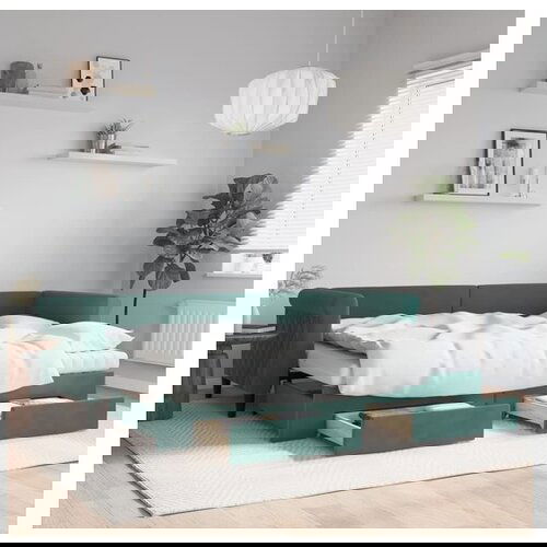 VidaXL Dnevni krevet na razvlačenje tamnozeleni 80 x 200 cm bar&amp;scaron;unasti Slike