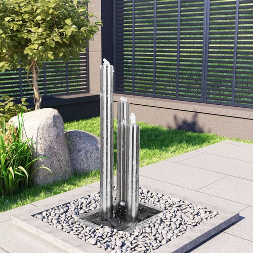 vidaXL Vrtna fontana srebrna 48x34x88 cm iz nerjavečega jekla Cene