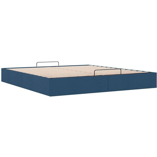 VidaXL otomanski okvir kreveta bez madraca plavi 180x200 cm od tkanine Slike