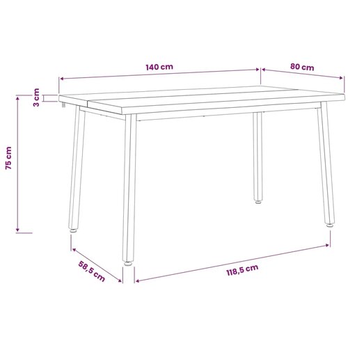  140 x 80 x 75 cm Čvrsto drvo akacije Prirodna i kava Pravokutni - Prirodno kava 140 x 80 x 75 cm Živi rub Slike