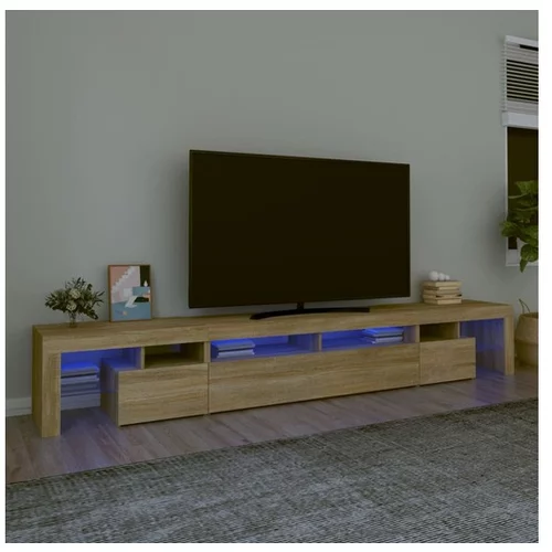  TV omarica z LED lučkami sonoma hrast 260x36,5x40 cm