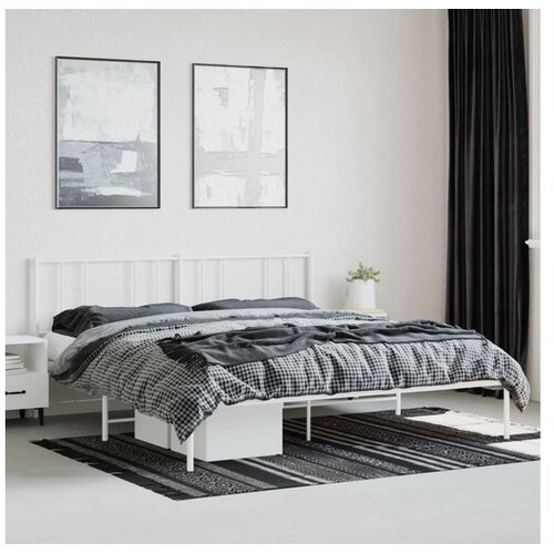 vidaXL okvir za krevet s uzglavljem bijeli 180x200 cm Cene