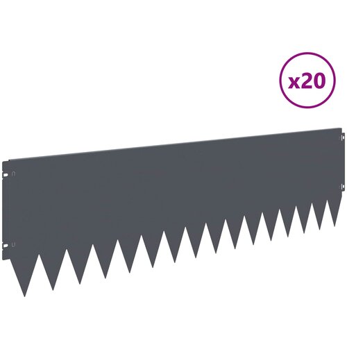  Ograda oko Travnjaka 20 pcs 103 x 30 cm Čelik Antracit Slike