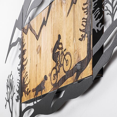  Zidna dekoracija drvo/metal planina 110x3x65cm Slike