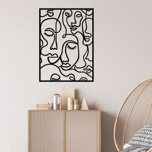 Wallity Zidna dekoracija Lica 2, 52x70 cm, 1,2 mm, Crna Cene