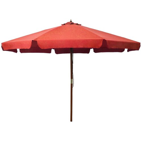  Vrtni suncobran s drvenom &amp;scaron;ipkom 330 cm boja cigle Slike