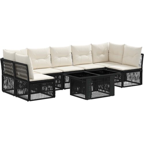  Sjedeća garnitura za vrt 7 kom. Crna poliratan 100 x 55 x 73 cm Slike