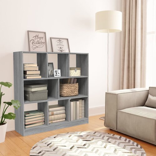 VidaXL Knjižna omara siva sonoma 97,5x29,5x100 cm inženirski les Slike