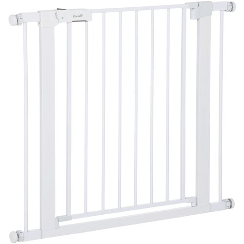 PawHut varnostna pasja vrata s pritiskom, raztegljiva pasja vrata 75-96 cm za stopnice in vrata, bela, (20756739) Cene