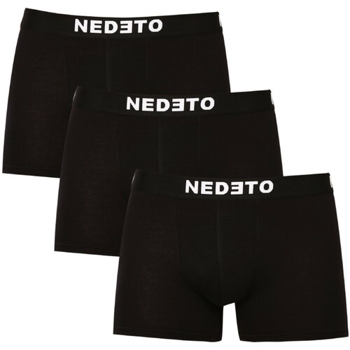 Nedeto 3PACK men's boxers black (3NDTB001-brand) Slike