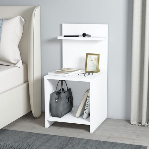 Hanah home Vıdora - white white nightstand Slike