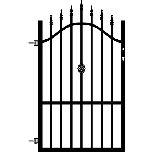 Rose vrata za ogradu rose lijeva (90 x 150 cm, crne boje, metal)