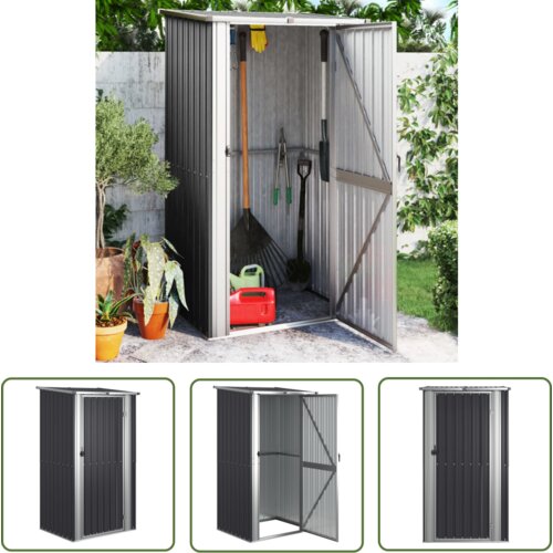  The Living Store Vrtna lopa antracitna 118,5x97x209,5 cm pocinkano jeklo - Vrtna Lopa, (21745184) Cene
