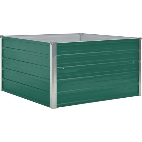 Maison Chic Dvignjeno Cvetlično korito - Cvetlični Lonec 100x100x45 cm pocinkano jeklo zeleno, (21789068) Cene