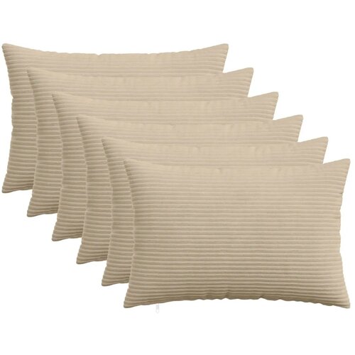  Presvlaka za jastuk 6 pcs HEERLEN Sivosmeđa 50 x 80 cm Kord - Sivosmeđa 50 x 80 cm 6 Cijene