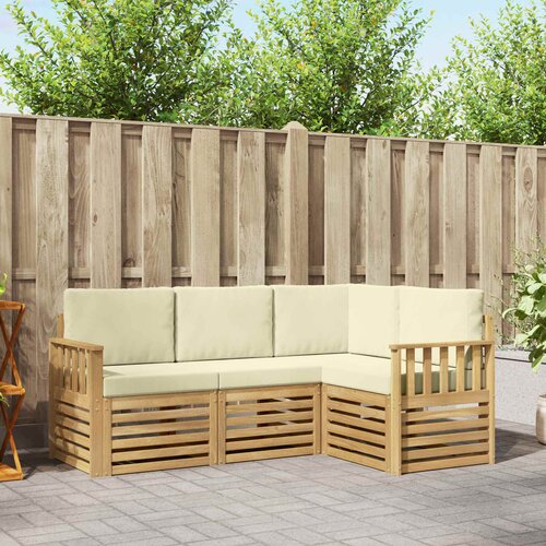  Set vanjskih sofa 4 pcs Bijela i krem 187,5 x 128,5 x 73 cm Cijene