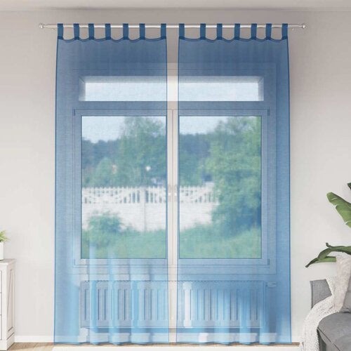 Voile zavjese s petljama 2 kom. kraljevsko plave 140x260 cm Slike