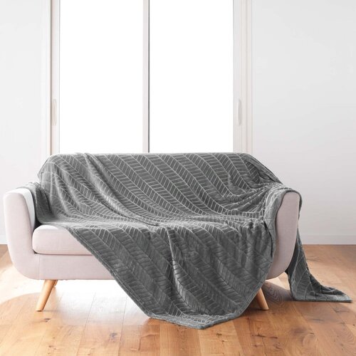 Douceur d intérieur Sivi prekrivač od mikroflanela 180x220 cm Arya – Cijene