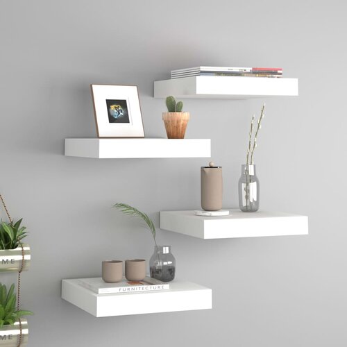  Plutajuće zidne police 4 kom bijele 23 x 23,5 x 3,8 cm MDF Cijene