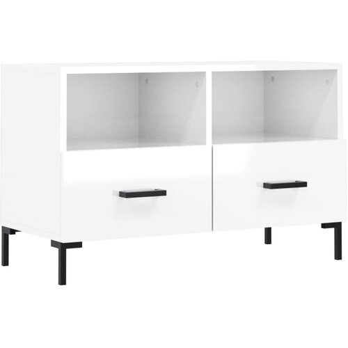 Maison Chic TV omarica - TV stojalo - Televizijska omarica visok sijaj bela 80x36x50 cm inženirski les, (21700695) Slike