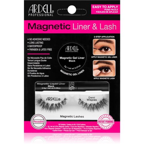 Ardell Magnetic Liner & Lash Demi Wispies odtenek Black darilni set magnetne trepalnice Demi Wispies 1 pár + magnetno črtalo v gelu Magnetic Liquid Liner 2,5 g Black Cene