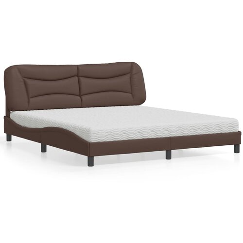 vidaXL Krevet s madracem smeđi 180x200 cm umjetna koža Cijene