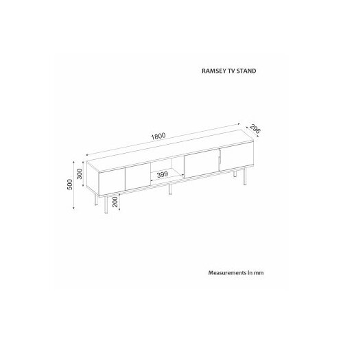 Hanah home TV komoda Ramsey, 180x50x29,6 cm, antracit boja Slike