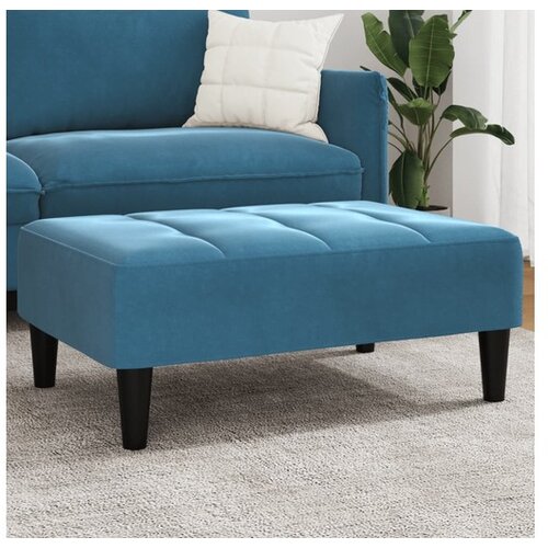 VidaXL Stolček za noge moder 77x55x31 cm žamet Slike
