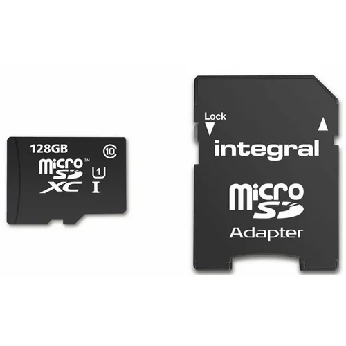 Integral spominska kartica smartphone &amp; tablet microsdxc, 128 gb + adapter