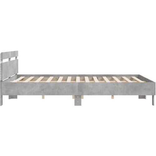  Okvir za krevet s uzglavljem i LED siva boja betona 180x200 cm Slike