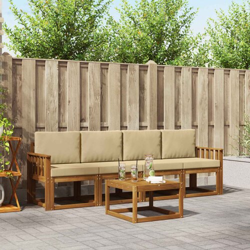  Set vanjskih sofa 5 kom. Prirodna i bež Cene