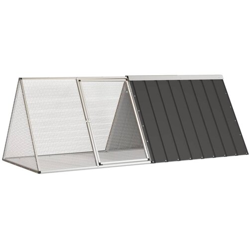 VidaXL Kletka za zajce antracit 201,5x80,5x71 cm pocinkano jeklo Slike