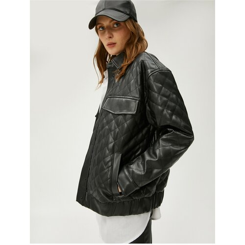 Koton Leather Look Quilted Jacket Slike